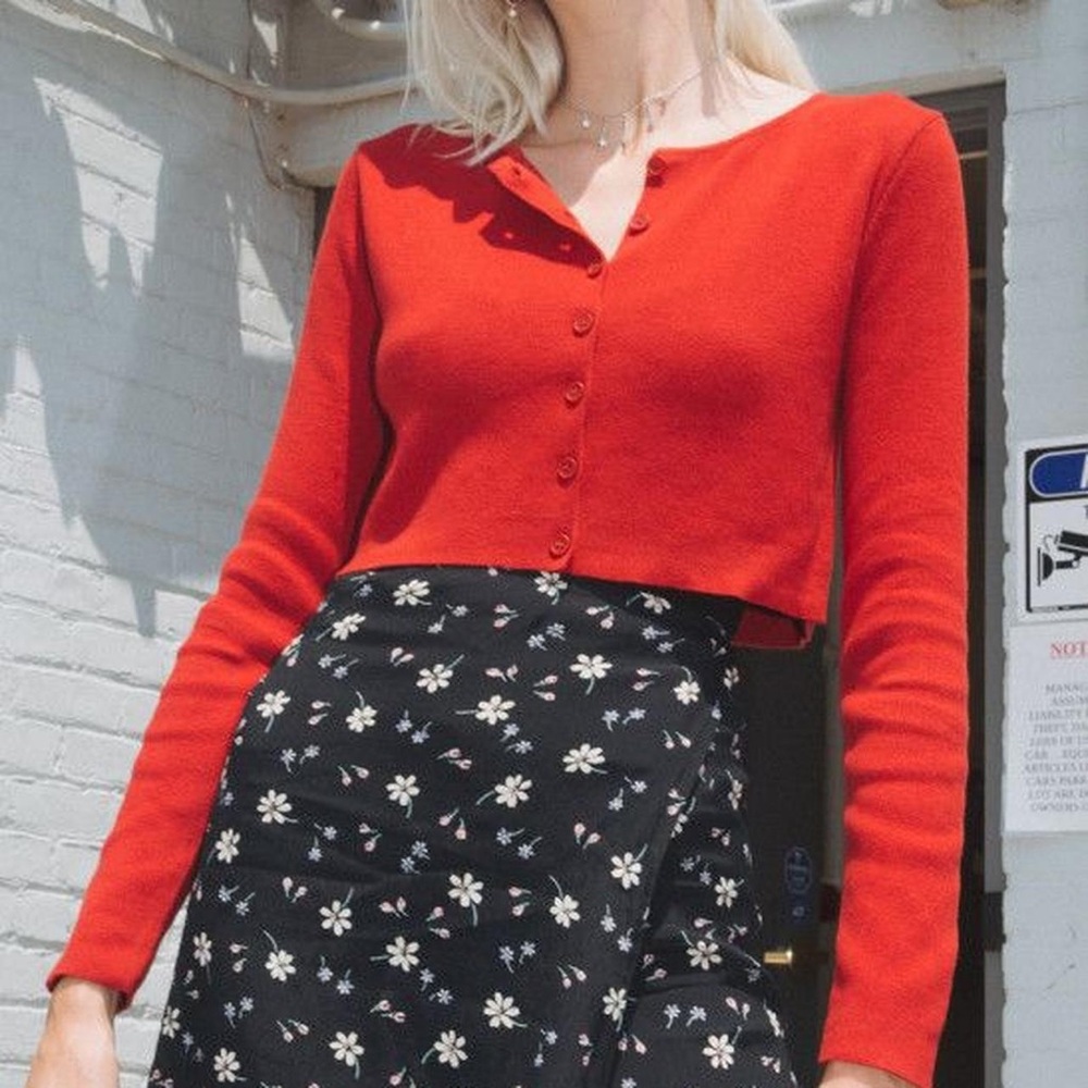 Brandy Melville- Athelia Red Cardigan